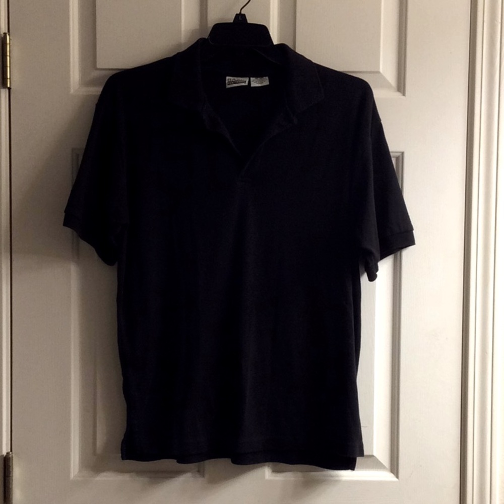 Basic Editions Men L Black Polo Shirt